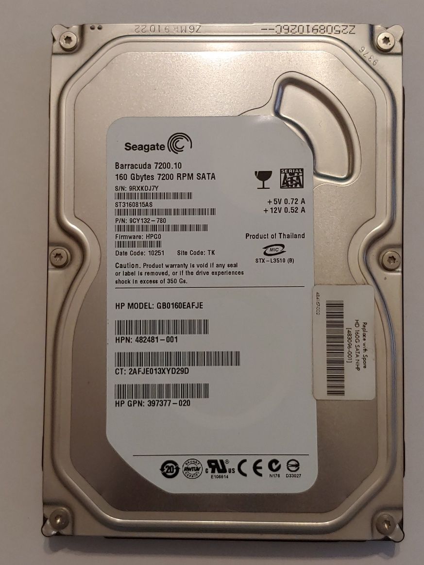 Жёсткий диск Seagate 160GB SATA 3.5 7200RPM