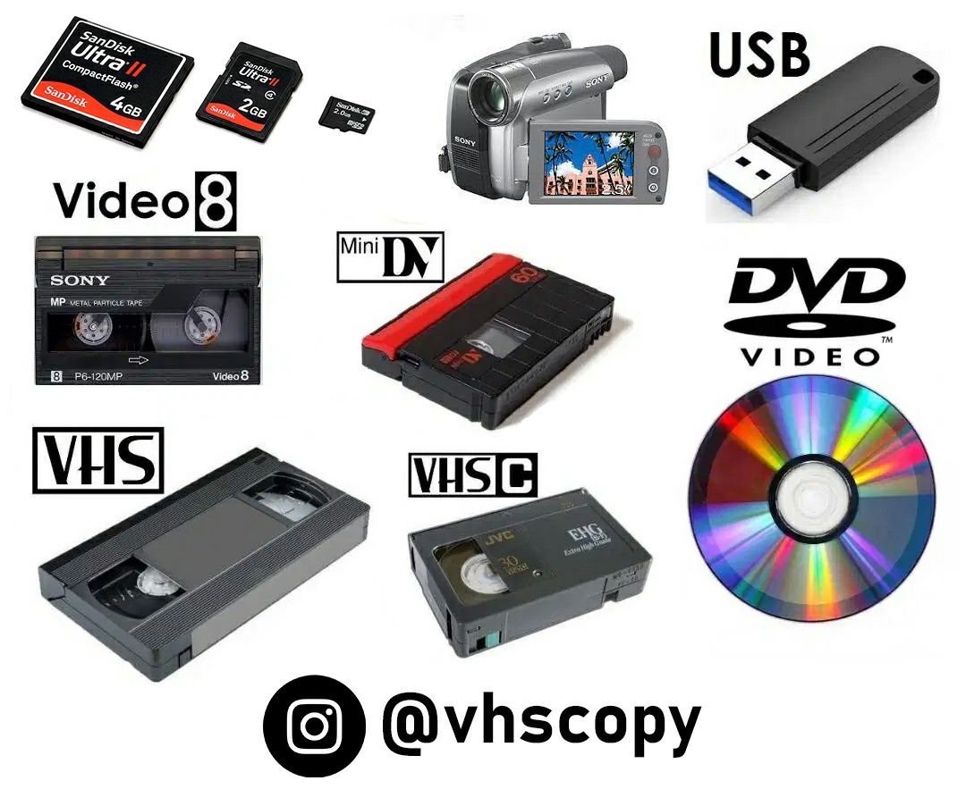 Оцифровка видео-кассет, VHS, VHS-C, MiniDV, Hi8, Digital 8, Кассеты