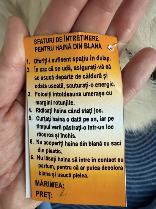 Haine de blana naturala vulpe polara noua