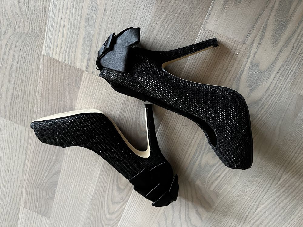 Pantofi gala ,36,negru-sclipici