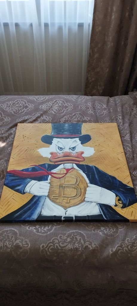 Картина с Уткой и биткоином