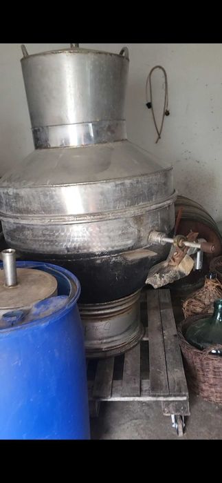 Vand caza de tuica din inox alimentar   fund dublu cu ulei