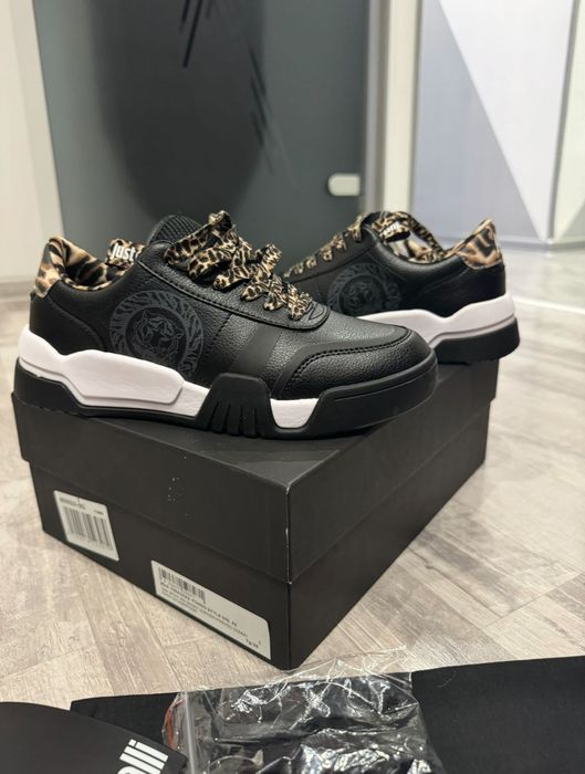 Черни кожени маратонки Just Cavalli