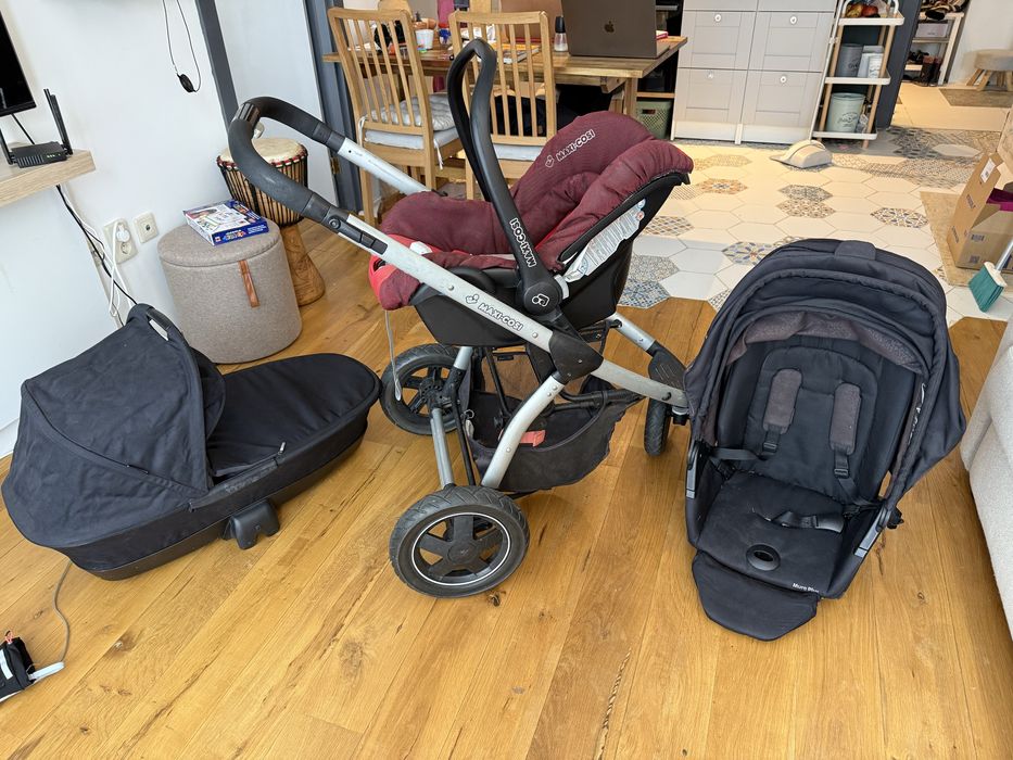 Maxi-Cosi 3-в-1 Бебешка количка – Пълен комплект!
