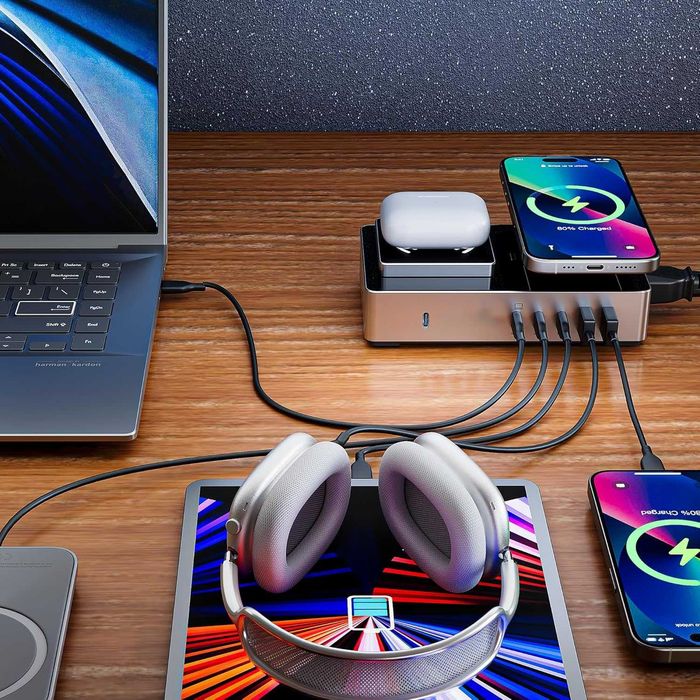 Statie de incarcare 320W 8 in 1 cu 2 incarcari wireless