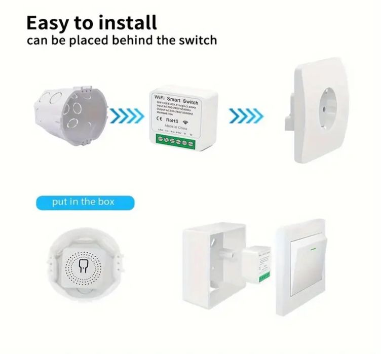 1. Smart Switch Wi-Fi, Releu 16A, WiFi, TUYA/EWELINK