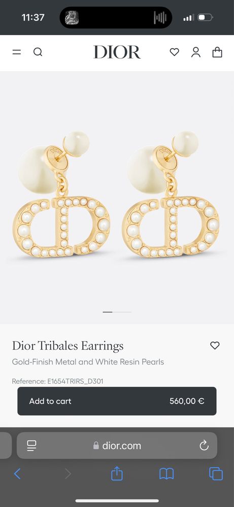 обеци christian dior