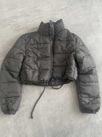 Geaca puffer neagra xs, toamna/iarna,reglabila in talie,