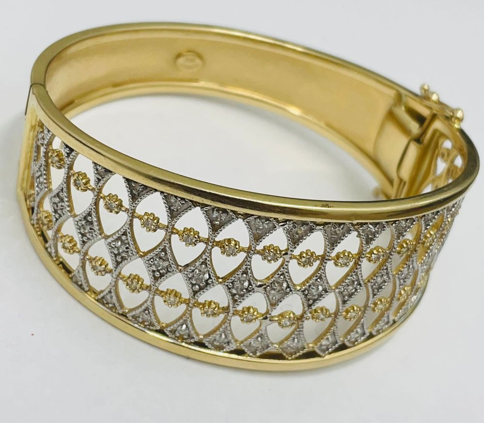 Brățara aur 14 k doua culori NOUA Italia