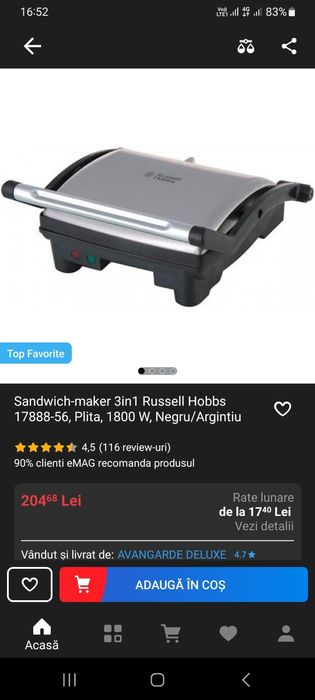 Vand gratar electric russel hobbs