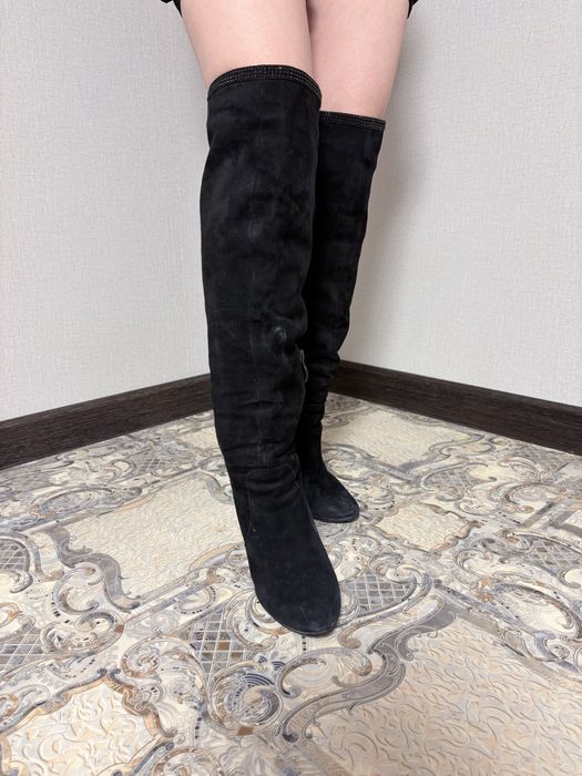 Сапоги замшевые стильные