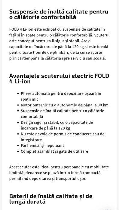Scuter electric pliabil