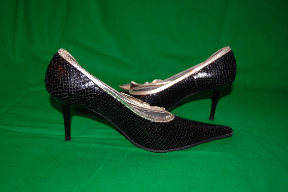 Pantofi din piele naturala 38, negri