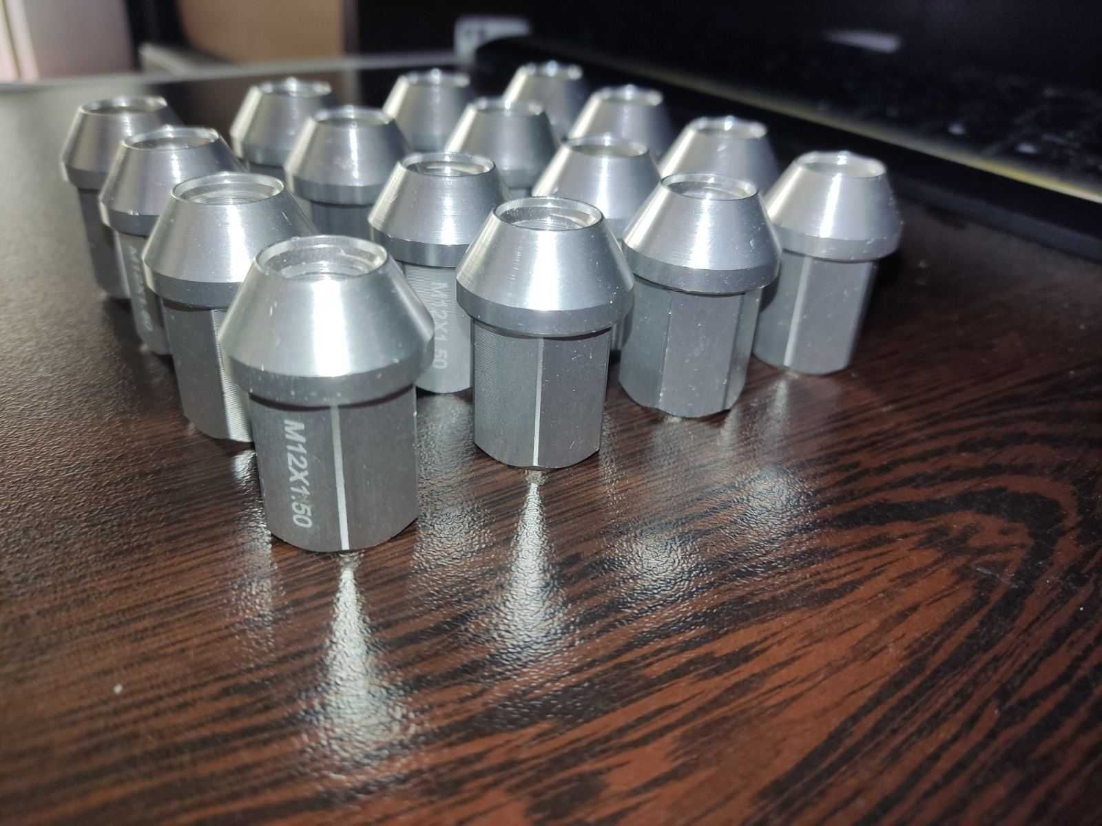 16 броя нови алуминиеви гайки за джанти с профил конус и резба M12/1.5