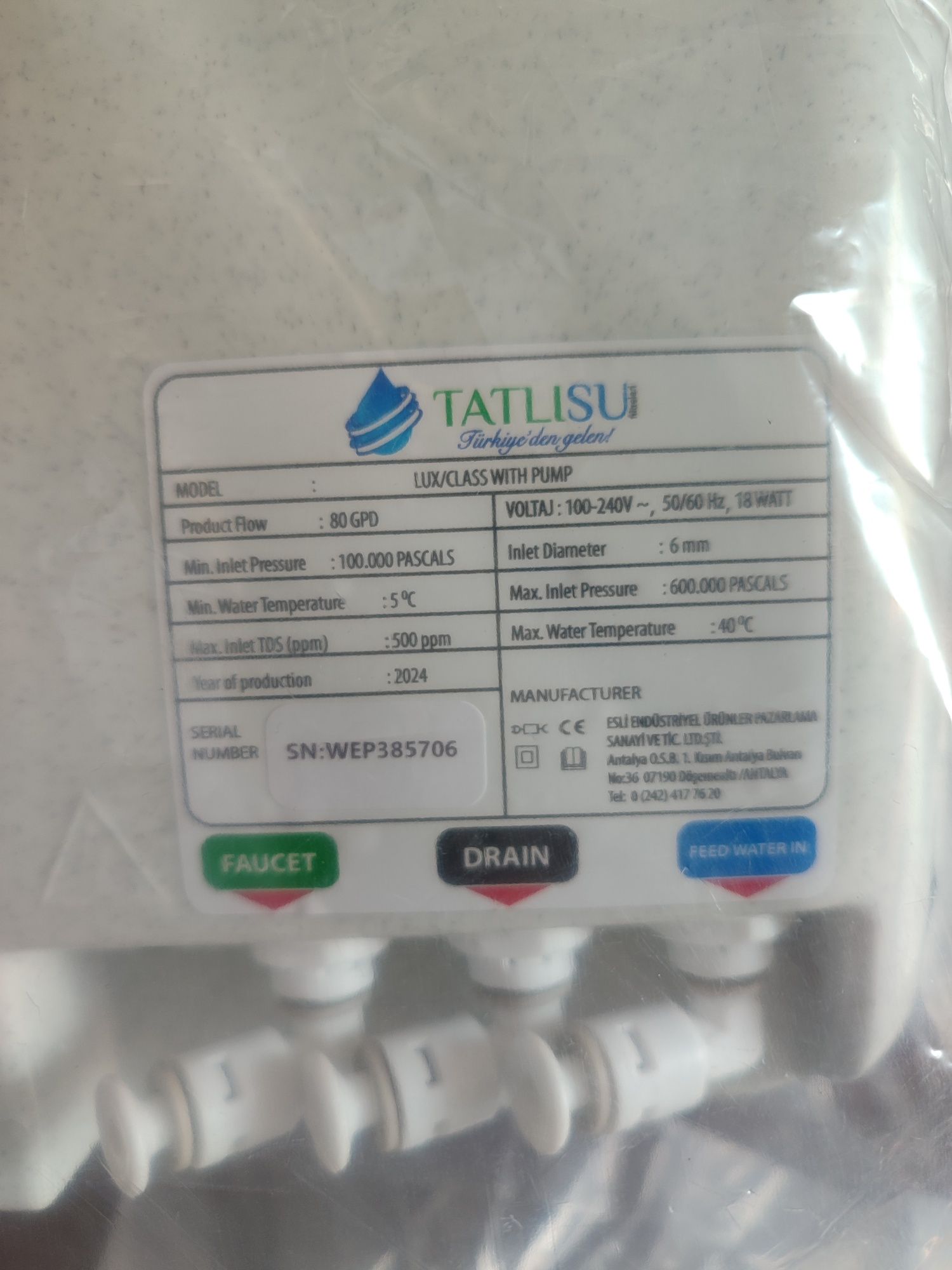 "Tatlisu" yuqori sifatli turkiya suv filtr apparatlari!

"Tatlisu" suv