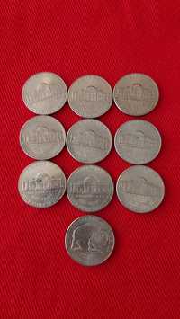 Lot monede America 5 cents, contemporane, cu noul design