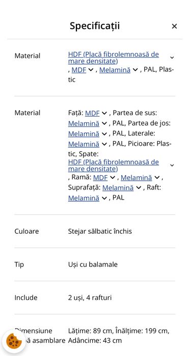 Bibliotecă și dulap MANDERUP