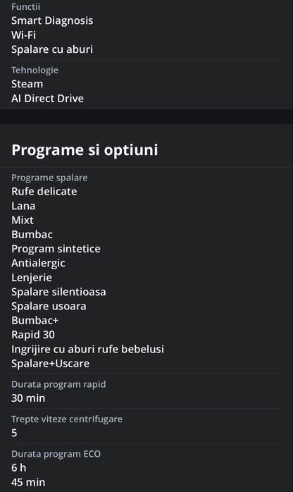 Masina de spalat rufe cu uscator LG