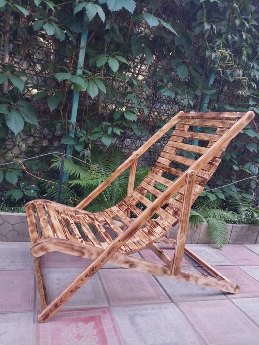 Шезлонг складной деревянный ручная работа