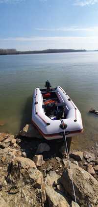 Barca Kolibri km 360 d podina tego cu aluminiu + roti de transport
