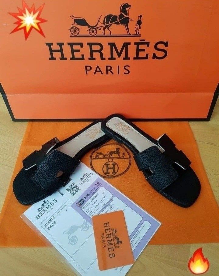 Papuci Hermes dama,logo auriu/Italia, diverse mărimi