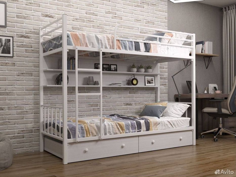 Двухъярусная кровать Loft krovat темир крават metal kalavat