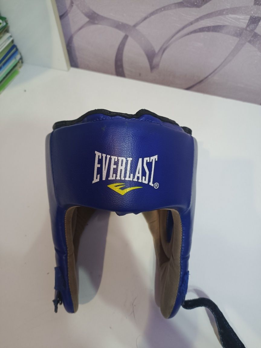 Шлем Everlast синий размер L натуральная кожа в нутри замш