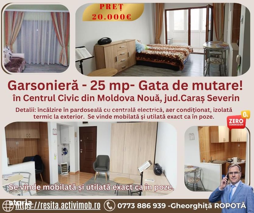 Moldova Noua, Garsoniera 25, 09 mp – gata de mutare!