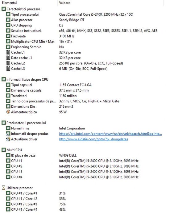 Calculator Dell Vostro 260s Intel I5 8GB Ram DDR3, SSD 128GB