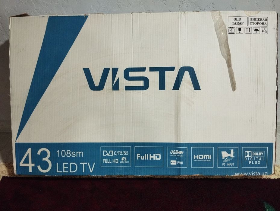 Продается телевизор марки VISTA диаганал 43 в хорошем состоянии