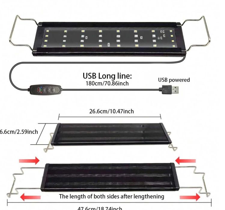 Led Лампа за аквариум , регулируема лампа с таймер