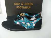 Tenisi Barbati JACK & JONES U.K. Noi In Cutie,Negru Cu Green Floral