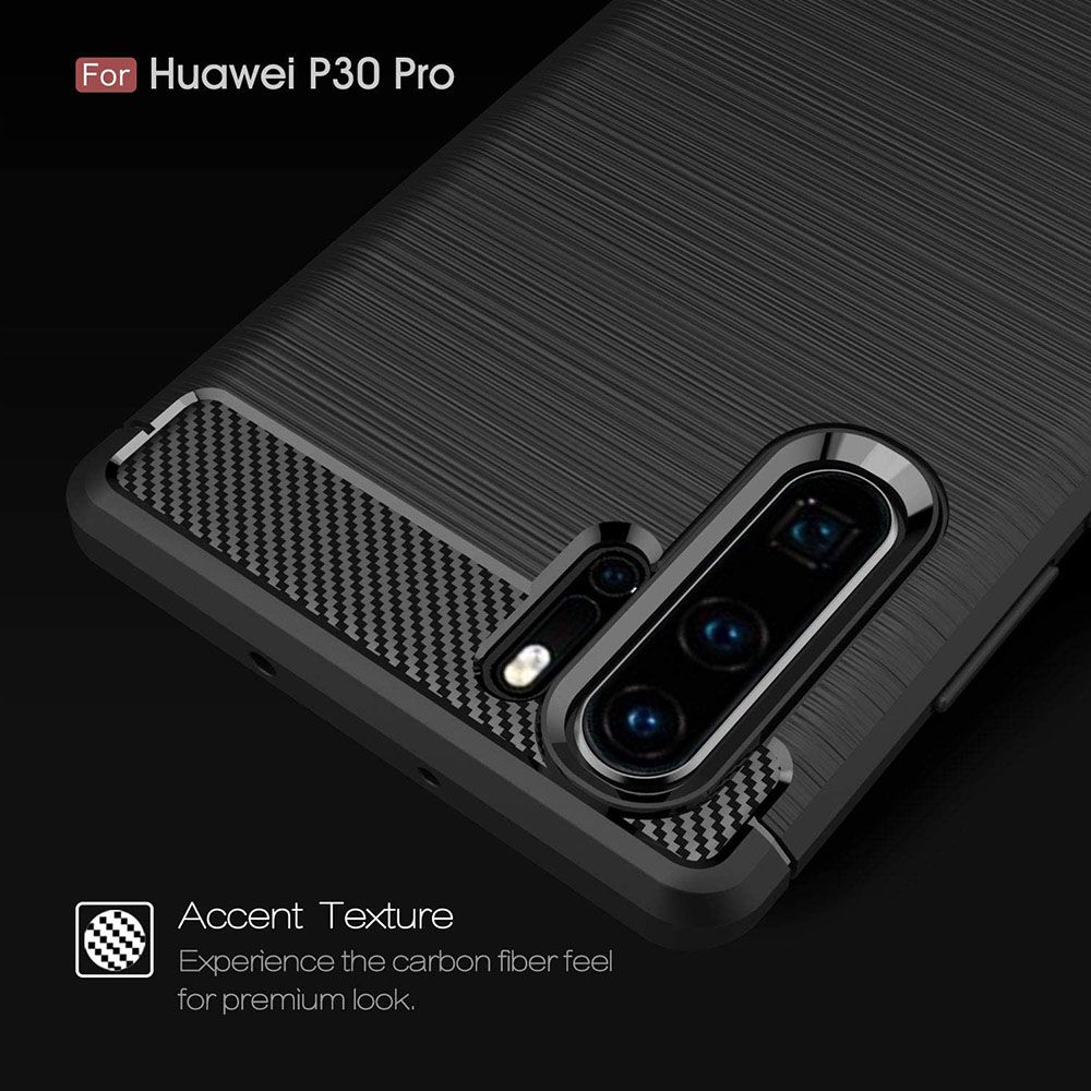 Husa pentru Huawei P30 Pro - Techsuit Carbon Silicone - Negru