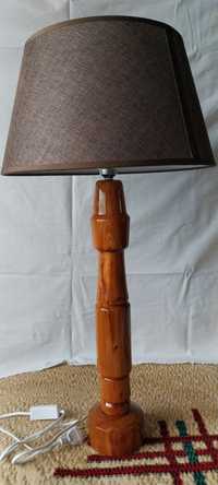 Lampa, veioza, abajur lemn masiv prun, lucrata manual
