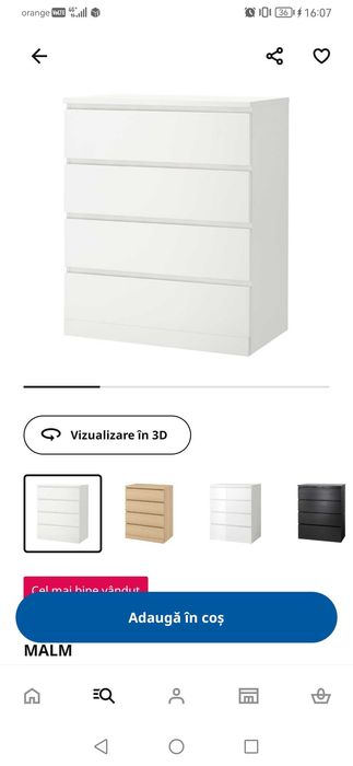 Masa infasat și comoda ikea cu ridicare. Nu se asigură transport.