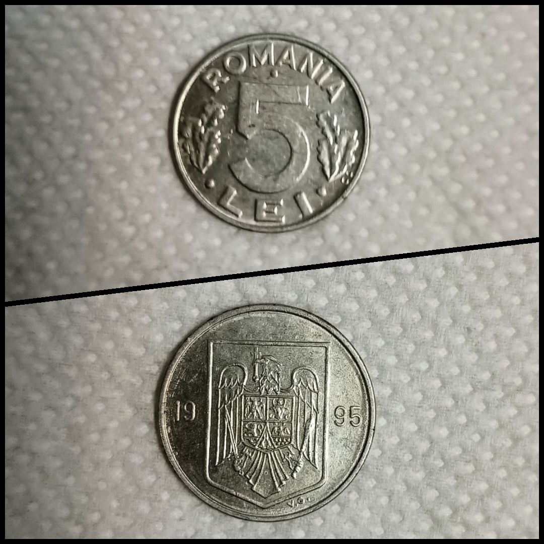 moneda veche 5 lei 1995