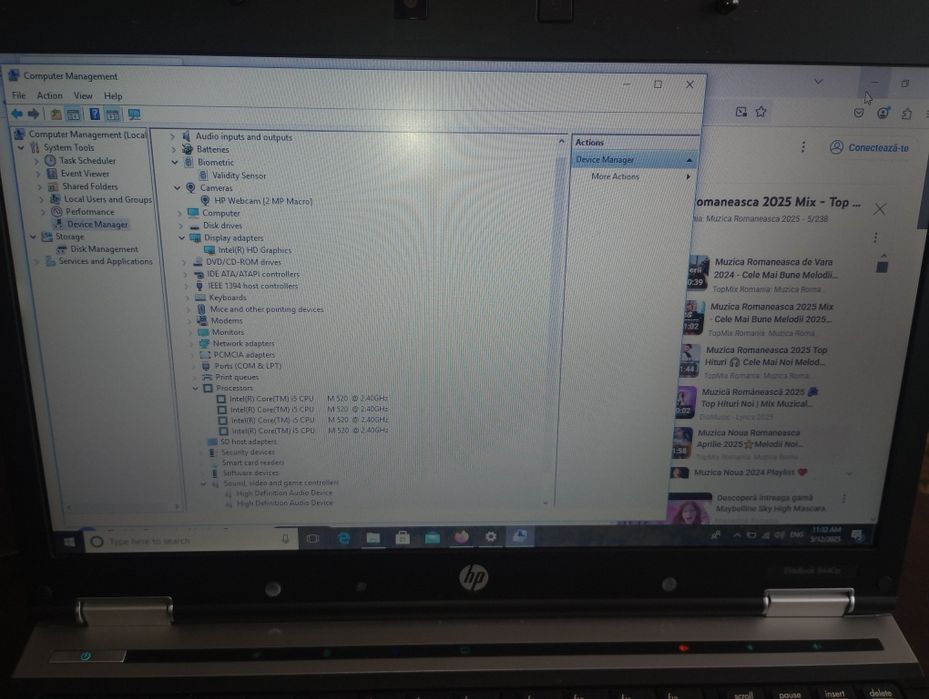 Elitebook HP cu Intel i5, amprenta și carcasă metalică