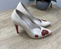 Pantofi Botta dama, pictati manual, marime 36, inaltime toc 10 cm