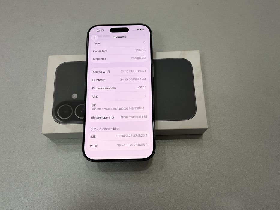 Iphone 17, 256 gb, Black, la cutie