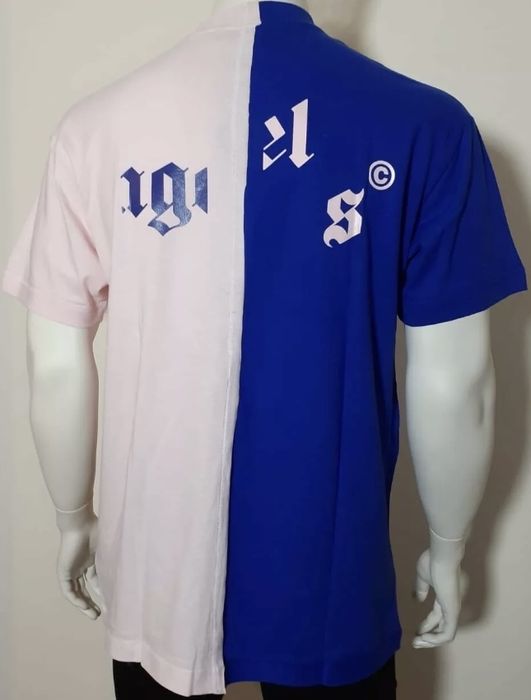 Тениска PALM ANGELS BROKEN LOGO PRINT Blue Pink.Струва 600лева.НОВА. L