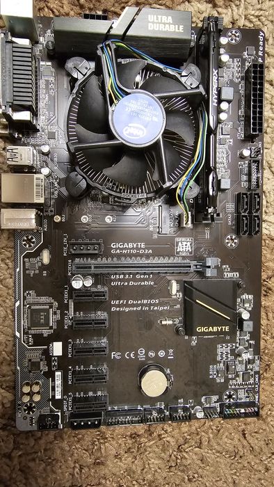 Kit placa de baza Gigabyte GA H110 D3A cu proc G3930 4gb RAM Cooler