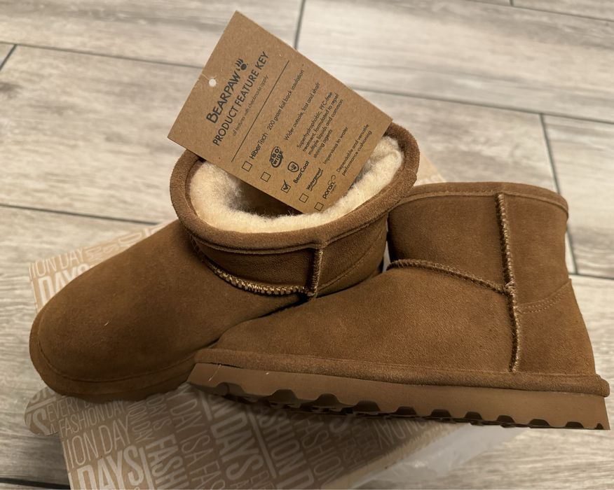 Cizme piele si lana noi ,BearPaw  nr.30