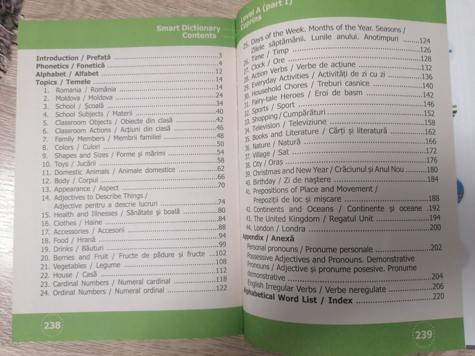 Dicționar englez - român nivel A1