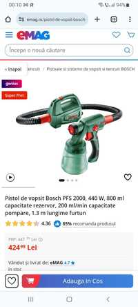 Pistol de vopsit Bosch PFS 2000, 440 W, 800 ml