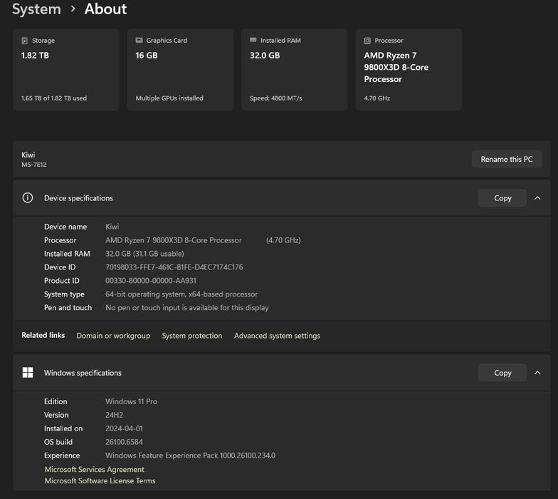 PC Gaming/Streaming/Workstation RTX 5080 OC R7 9800x3d