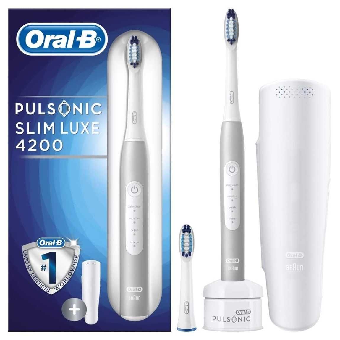 Oral-B Braun Pulsonic SLIM Luxe 4200 Platinum електрическа четка зъби