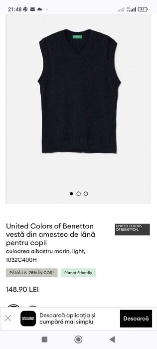 Vestă din lână Benetton