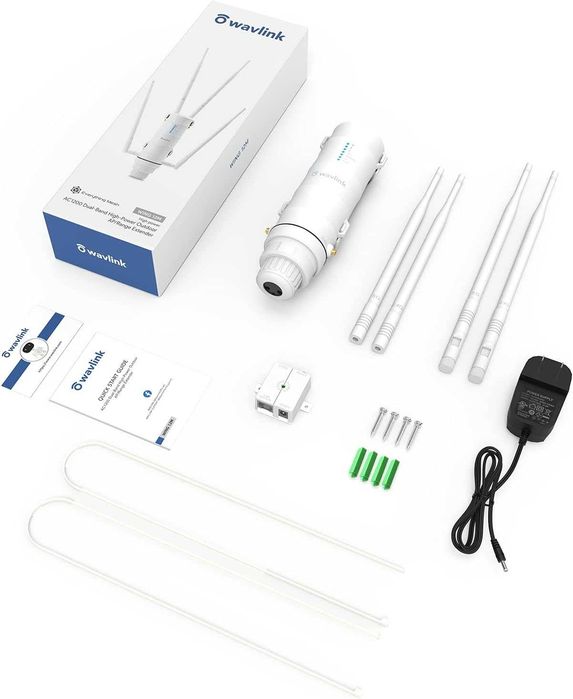 Wavlink AC1200 HD4 Router WiFi Exterior Dual Band 2.4G/5G POE, - NOU -