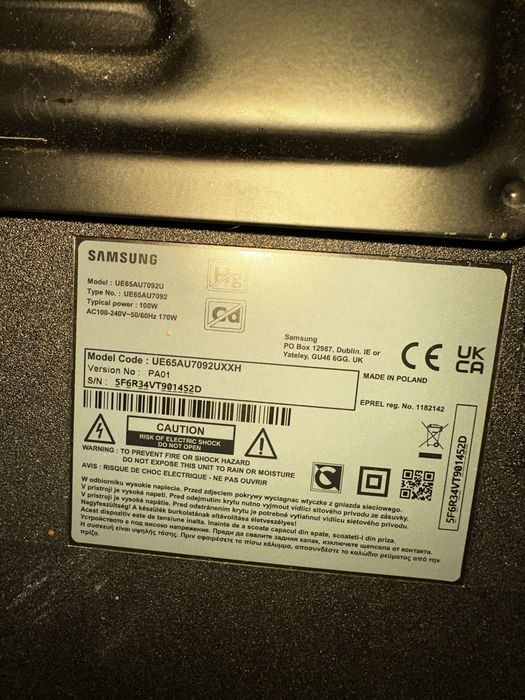 Televizor  Samsung 65au7092 SmartTV  165cm