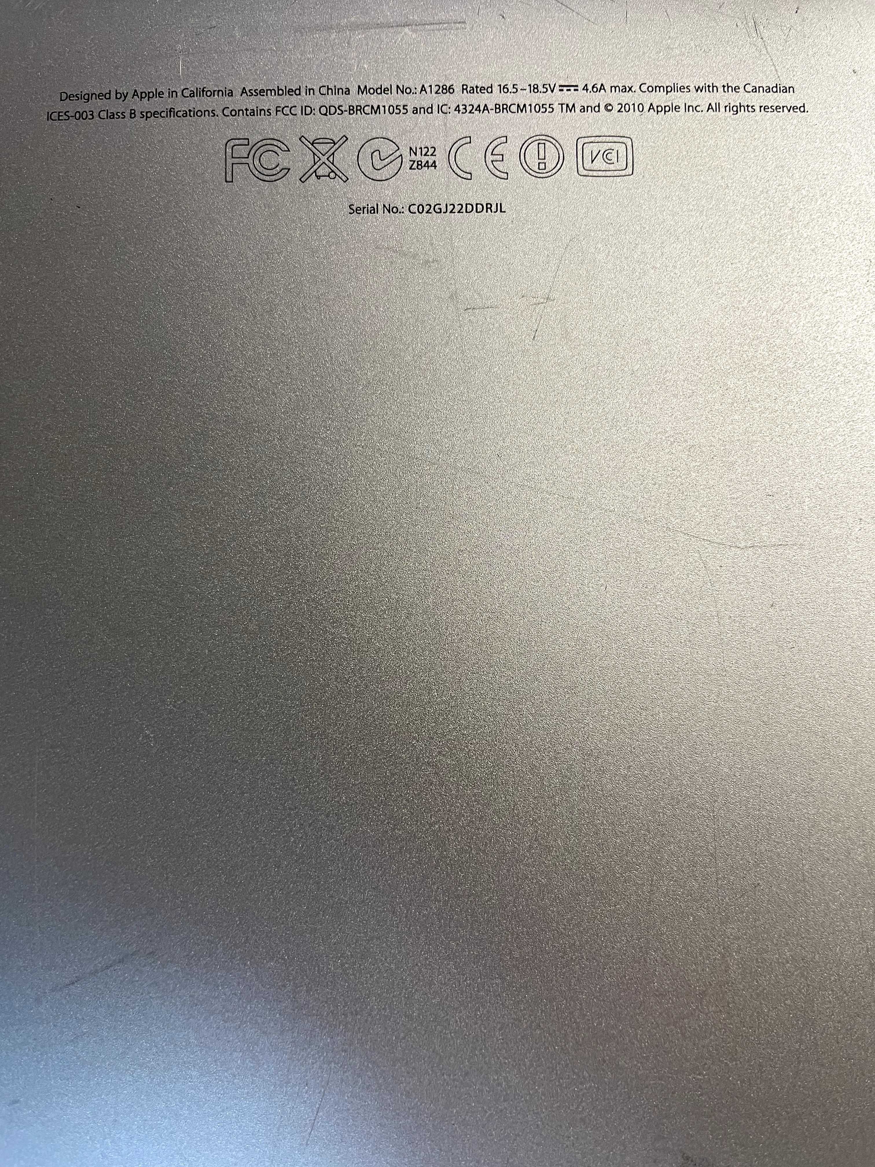 Macbook Pro 15 A1286 4GB / без диск